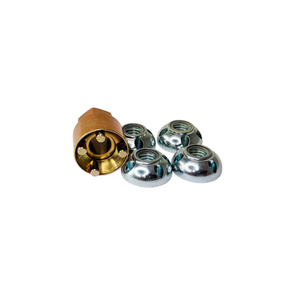 M10 x 1.5  Anti-Theft Security Nuts - Four Lock Nuts for Spotlights