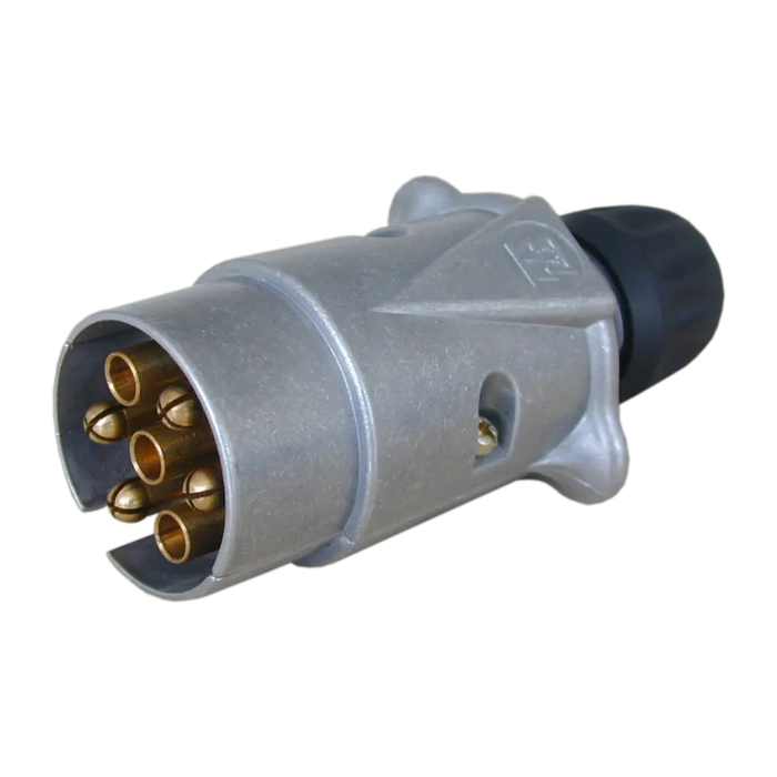 7 Pin Large Round Metal Trailer Plug