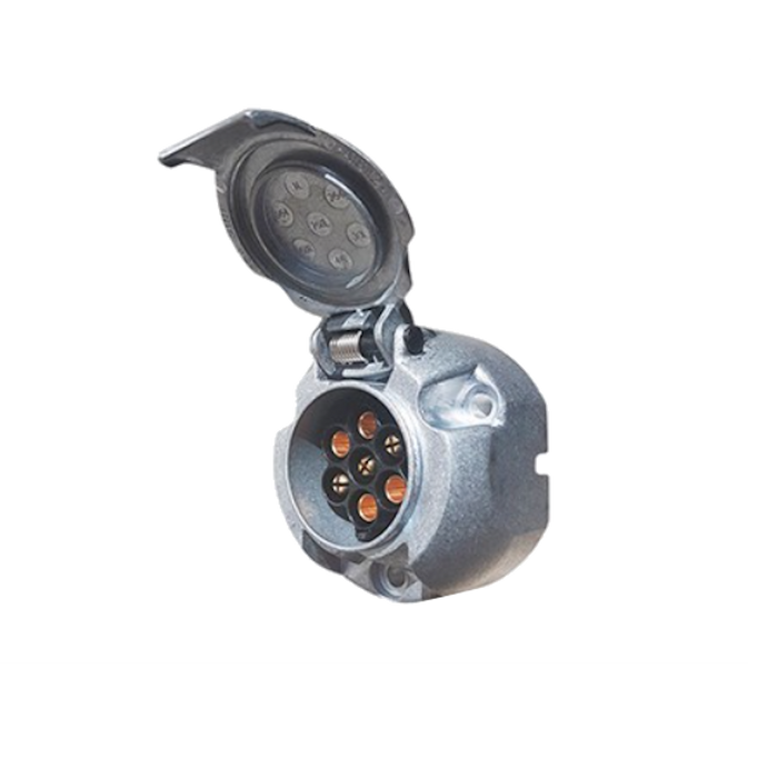 7 Pin Large Round Metal Trailer Socket