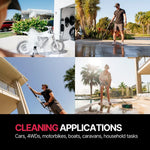 Collage of people cleaning various items with text 'Cleaning Applications' at the bottom.