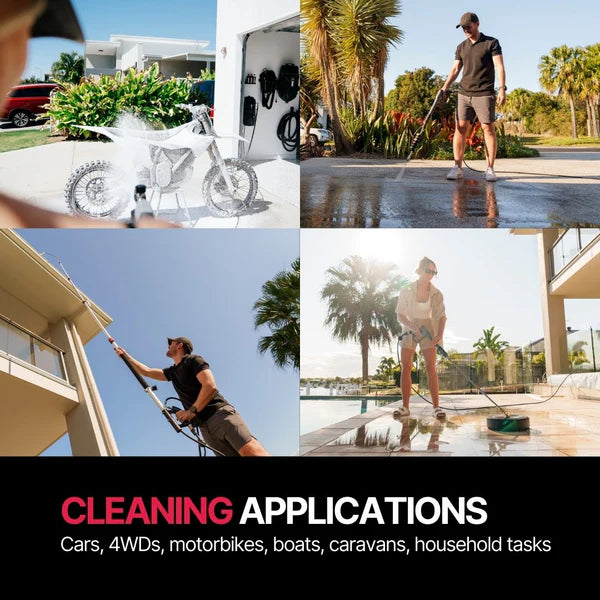 Collage of people cleaning various items with text 'Cleaning Applications' at the bottom.