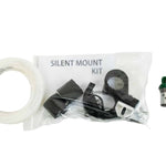 Silent mount kit with components on a white background