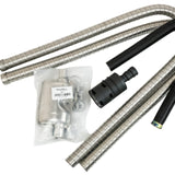 Set of hoses and connectors on a white background