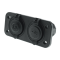 12V Accessory & Double USB Twin Socket Panel Mount