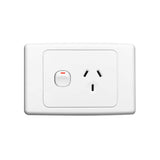 Clipsal 2000 Series Single GPO Double Pole Horizontal 250V 10A White