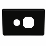 Clipsal C2000 Series Single GPO Cover Plate Horizontal Black (CLIC2015CBK)
