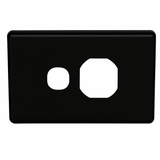 Clipsal C2000 Series Single GPO Cover Plate Horizontal Black (CLIC2015CBK)