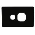 Clipsal C2000 Series Single GPO Cover Plate Horizontal Black (CLIC2015CBK)