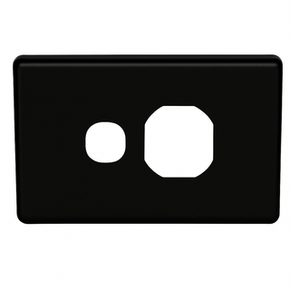 Clipsal C2000 Series Single GPO Cover Plate Horizontal Black (CLIC2015CBK)