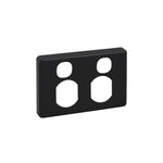 Clipsal C2000 Series Twin GPO Cover Plate Horizontal Black (Cover Only)