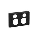 Clipsal C2000 Series Twin GPO Cover Plate Horizontal Black (Cover Only)