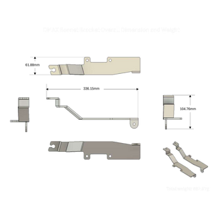 D-MAX Bonnet Bracket overall dimensions and weight