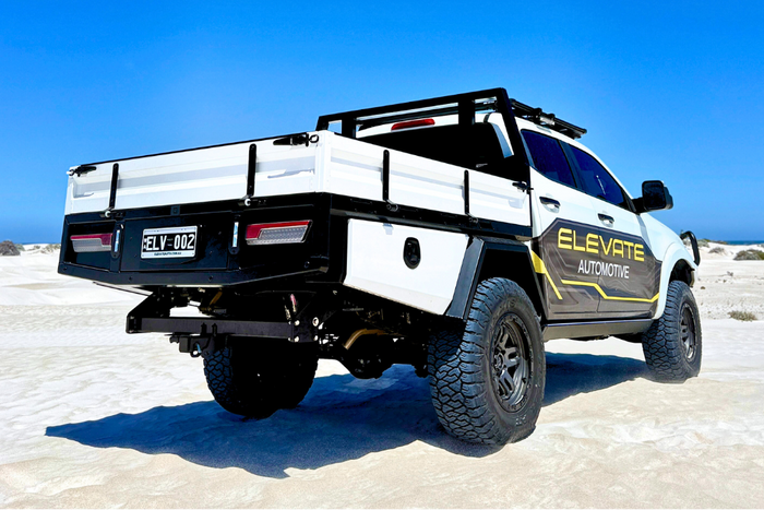 Dual Cab 1800mm Aluminium Tray with 1m Trundle Drawer 50L Water tank & Colour Coded Tray Sides