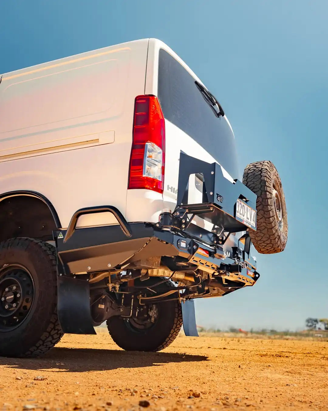 side view of TCC Toyota Hiace 300 Series Rear Bar
