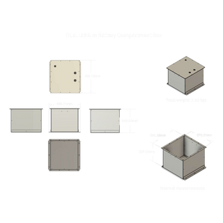 Dual Lithium Battery Compartment Box overall dimensions and weight