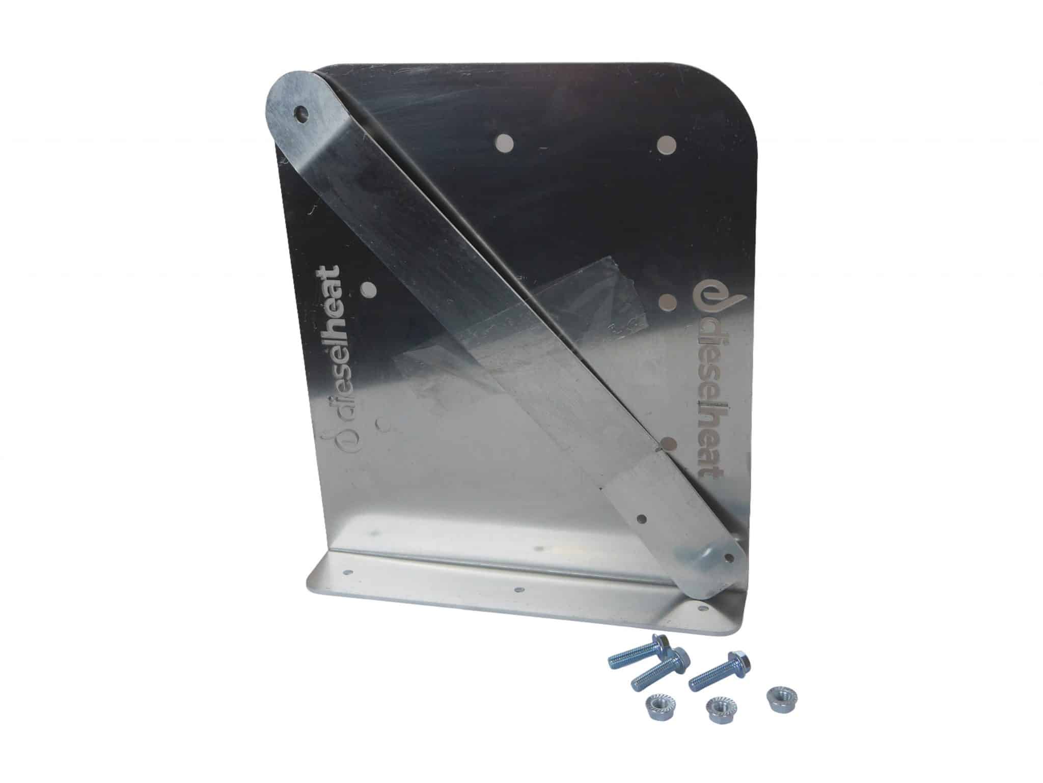 Metal bracket with screws on a white background