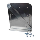 Metal bracket with screws on a white background