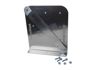 Metal bracket with screws on a white background