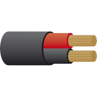 Tycab Series of B&S Twin Core Cable Black Sheath (black & red inside)