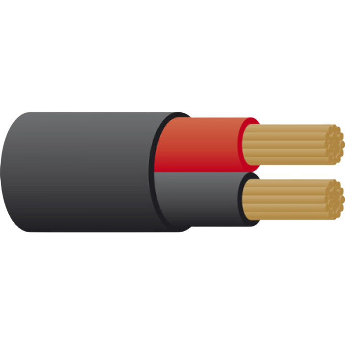 Tycab Series of B&S Twin Core Cable Black Sheath (black & red inside)