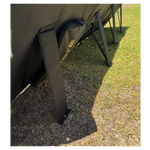 Foldable solar panel on a grassy background