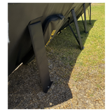 Foldable solar panel on a grassy background