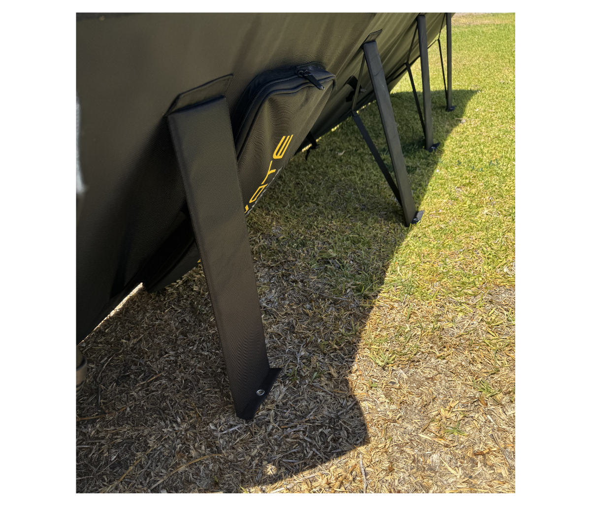Foldable solar panel on a grassy background