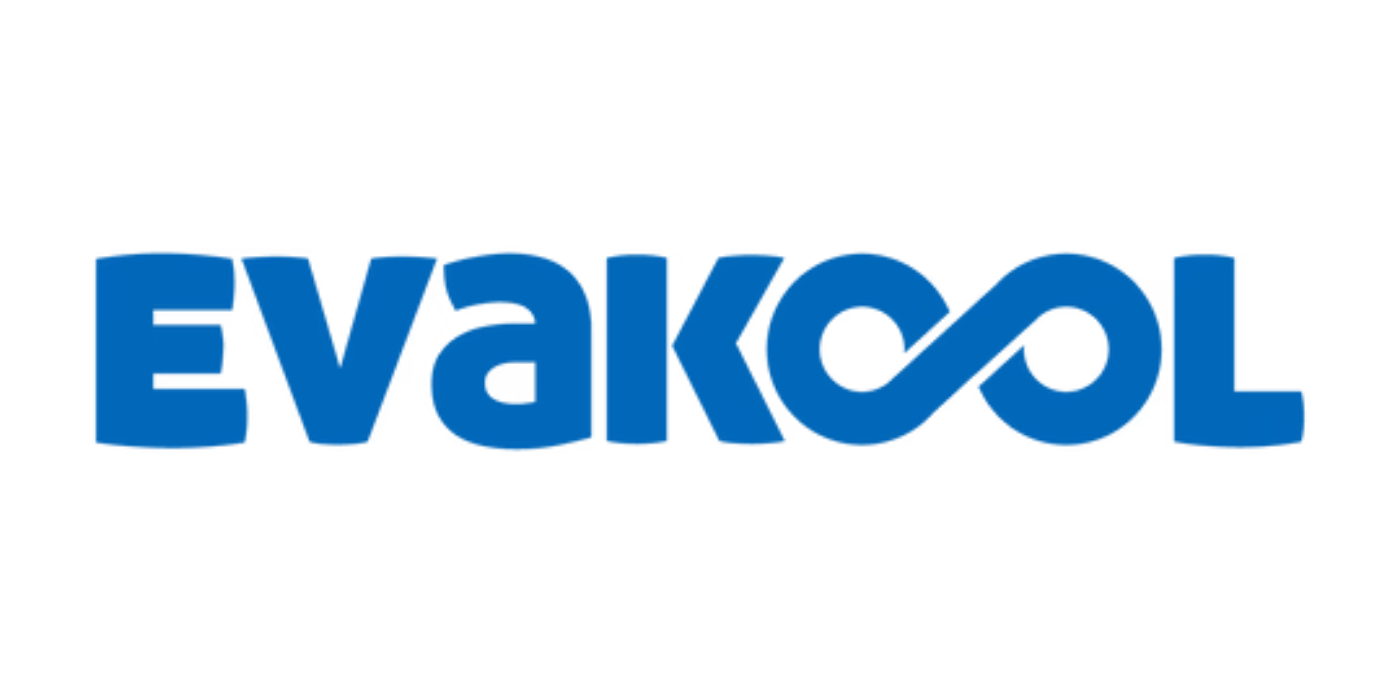 Evakool logo in blue on a white background