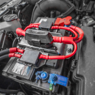 Raised Battery Hold Down Bracket w/ Mega Fuse Holder Mounts