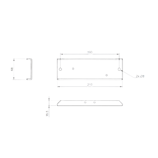 Flat Battery Hold Down Bracket w/ Mega Fuse Holder Mounts