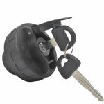 Fuel cap with a key on a white background