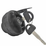 Fuel cap with a key on a white background