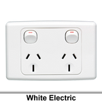 GPO 2000 series Standard 2Gang Horiz 15A 240V 2 Pole White