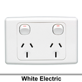 GPO 2000 series Standard 2Gang Horiz 15A 240V 2 Pole White