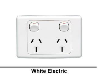 GPO 2000 series Standard 2Gang Horiz 15A 240V 2 Pole White
