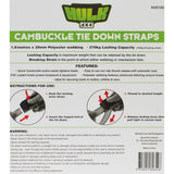 Cambuckle Tiedown 1.8m x 25mm 270kg (2pk)