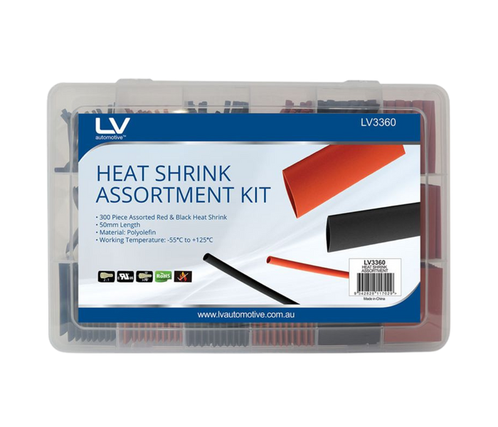 Dual WallHeatshrink Assortment Kit 300Pcs Red And Black L-50mm