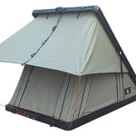 Camping tent with a side window on a white background