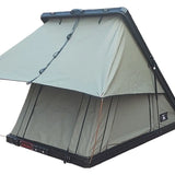 Camping tent with a side window on a white background