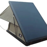 Camping tent with a blue cover on a white background