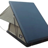 Camping tent with a blue cover on a white background