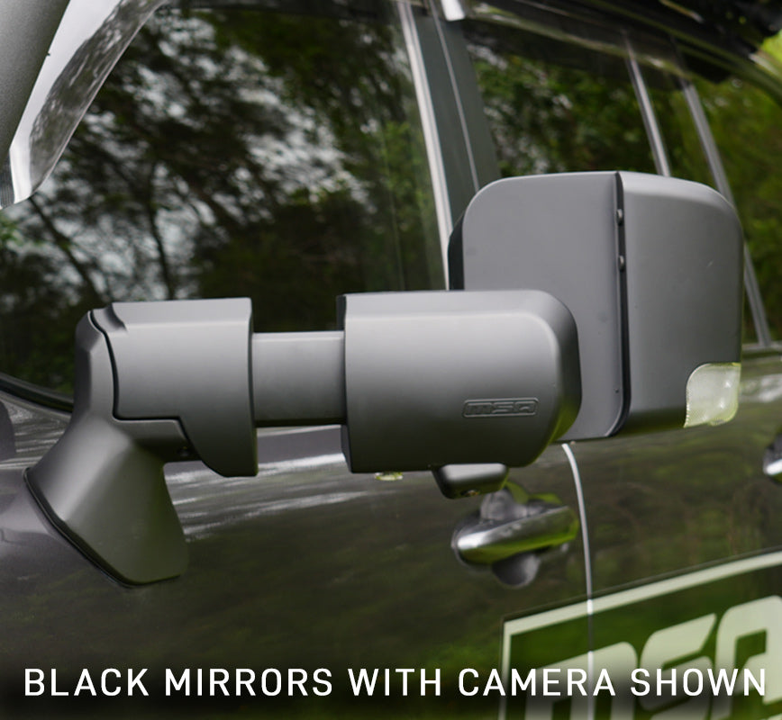 Car side mirrors with camera attachment on a vehicle