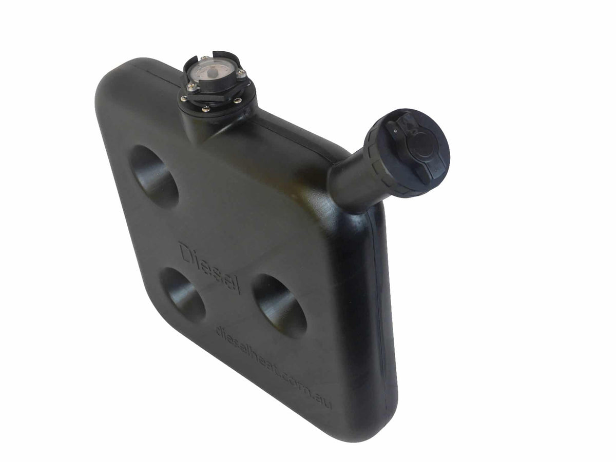 10L Black Wafer Fuel Tank for Diesel with Lockable Cap and Gauge