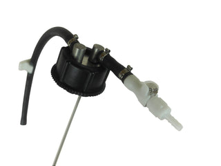Mechanical component with black and white parts on a white background