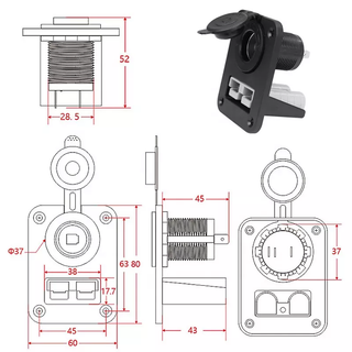 Panel Mount Anderson Style Connector With Car Accessory