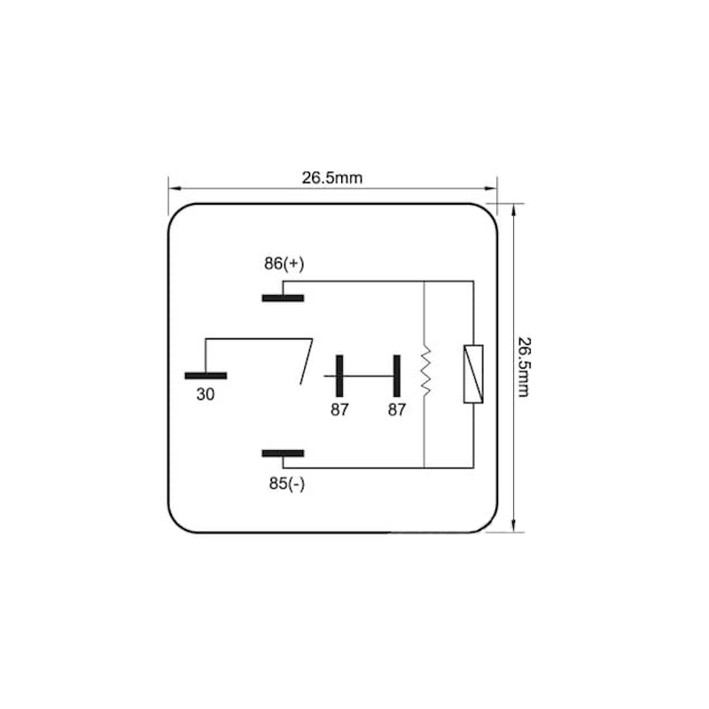 Britax Mini Relay 24V 40A N/O 5Pin Resistor