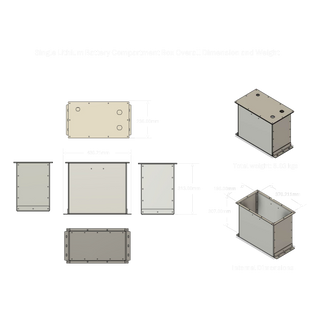 Single Lithium Battery Compartment Box overall dimensions and weight