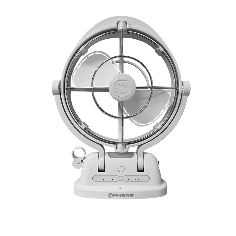 SPHERE VIENTO Fan & Light with USB A&C Outputs + Remote | White