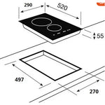 Safiery Induction Dual Hob Built-in 1800W + 1500W