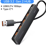 4 Port USB Hub 3.2 10Gbps Multi Splitter Adapter